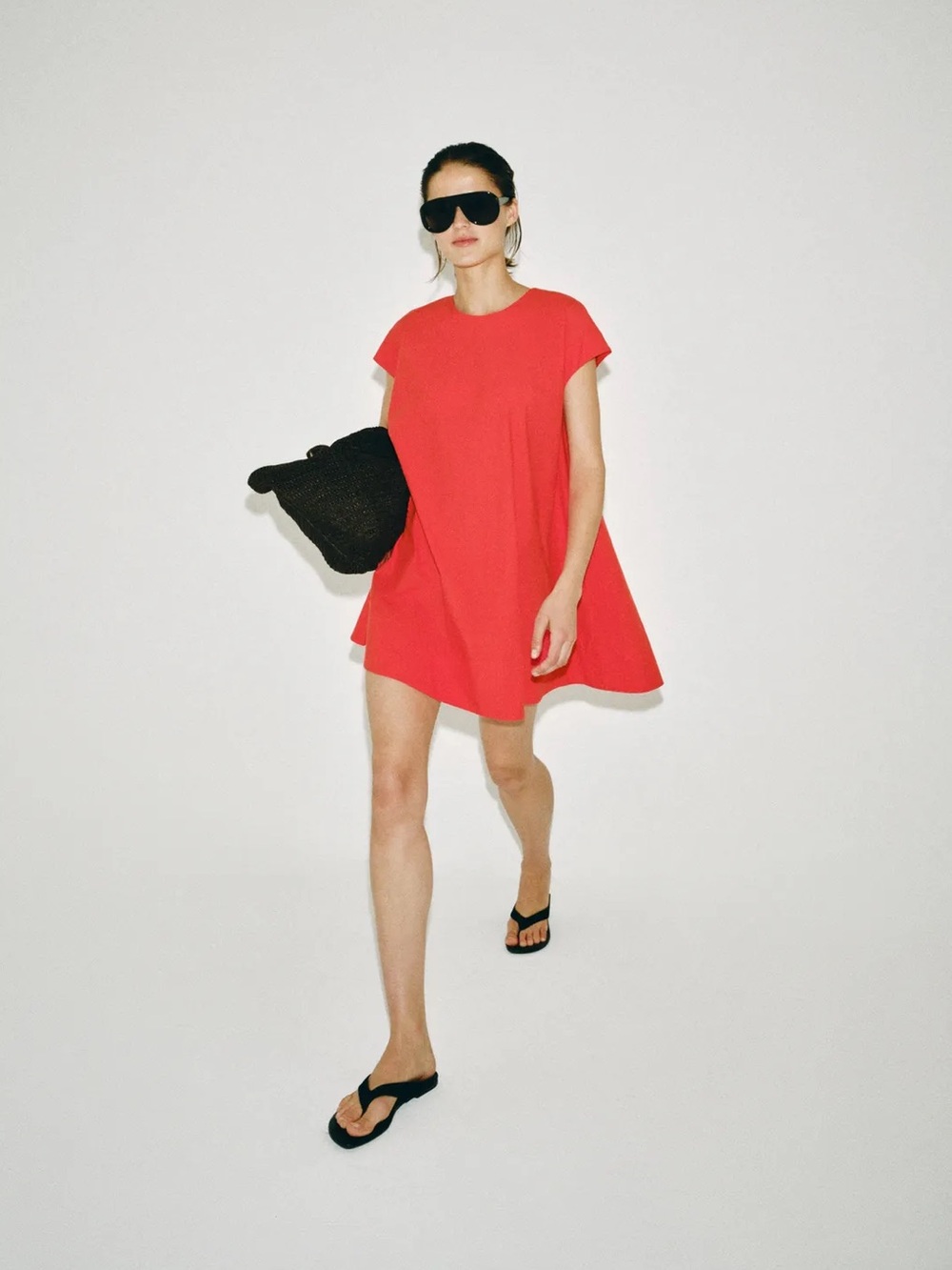 ZARA ZW COLLECTION POPLIN MINI DRESS